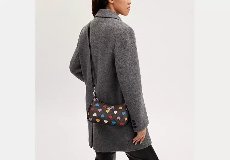 Teri Shoulder Bag In Signature Canvas With Heart Print